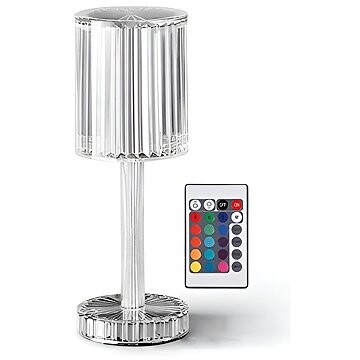 Verk 12305 Křišťálová LED stolní lampa, RGB, dotykový panel, dálkové ovládání
