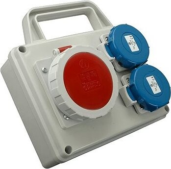 SEZ-CZ Minizásuvková rozvodnice Praktik, IP 67, 1 × 3243, 2 × 230 V s držákem