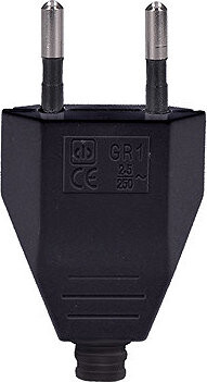 Solight Zástrčka plochá 2.5 A, přímá, IP20, černá