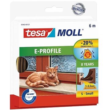 Tesamoll Gumové tesnenie, hnedé, E profil, 6 m