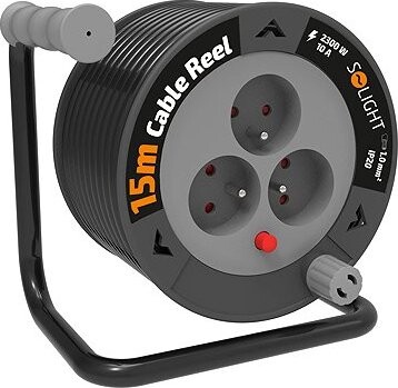 Solight predlžovací prívod na bubne 15 m, 3 zásuvky
