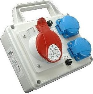 SEZ-CZ Minizásuvková rozvodnice Praktik, IP 54, 1 × 3253, 2 × 230 V s držákem