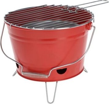 PROGARDEN Gril na dřevěné uhlí přenosný 27 cm červený