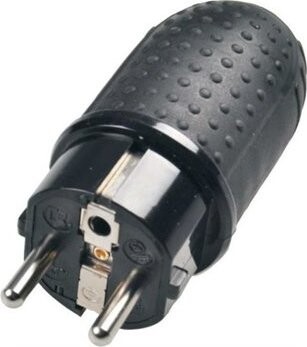 Solight Káblová gumová vidlica do vlhka priama 220 V/16 A/IP44, čierna, P76