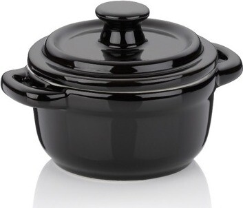 KELA MALIN Pekáč s víkem 10 × 8 cm kulatý černý