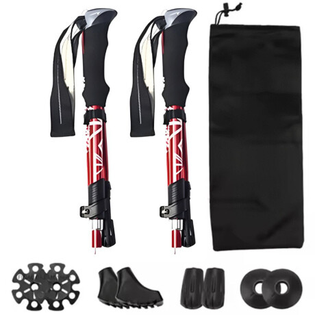 MG Nordic Walking trekingové palice 34 -127 cm, červené