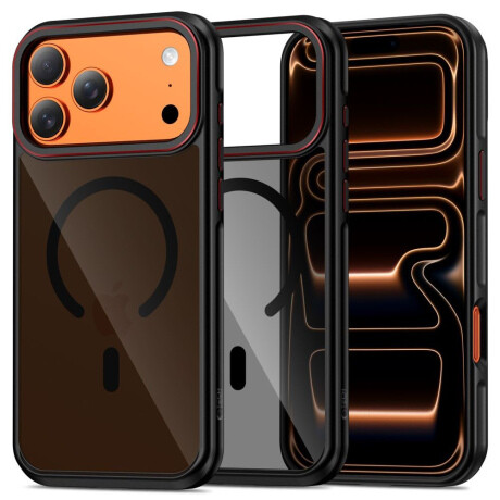 Tech-Protect MagHybrid MagSafe kryt na iPhone 17 Pro, čierny / červený