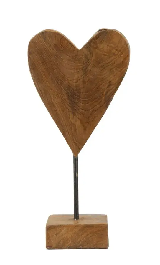 Dřevěná dekorace Heart 35 cm hnědá
