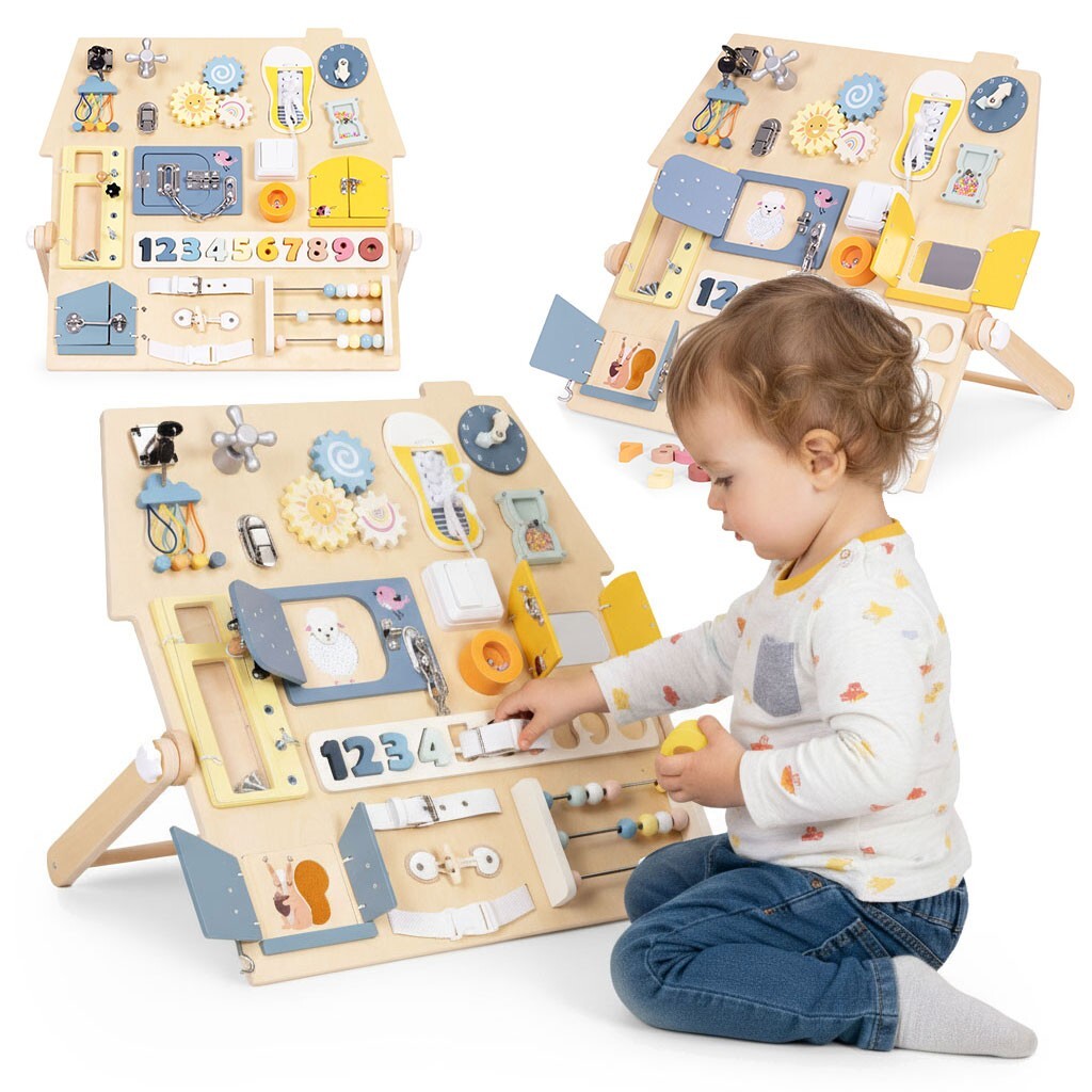 Dřevěná edukativní tabule HOUSE XL vícebarevná