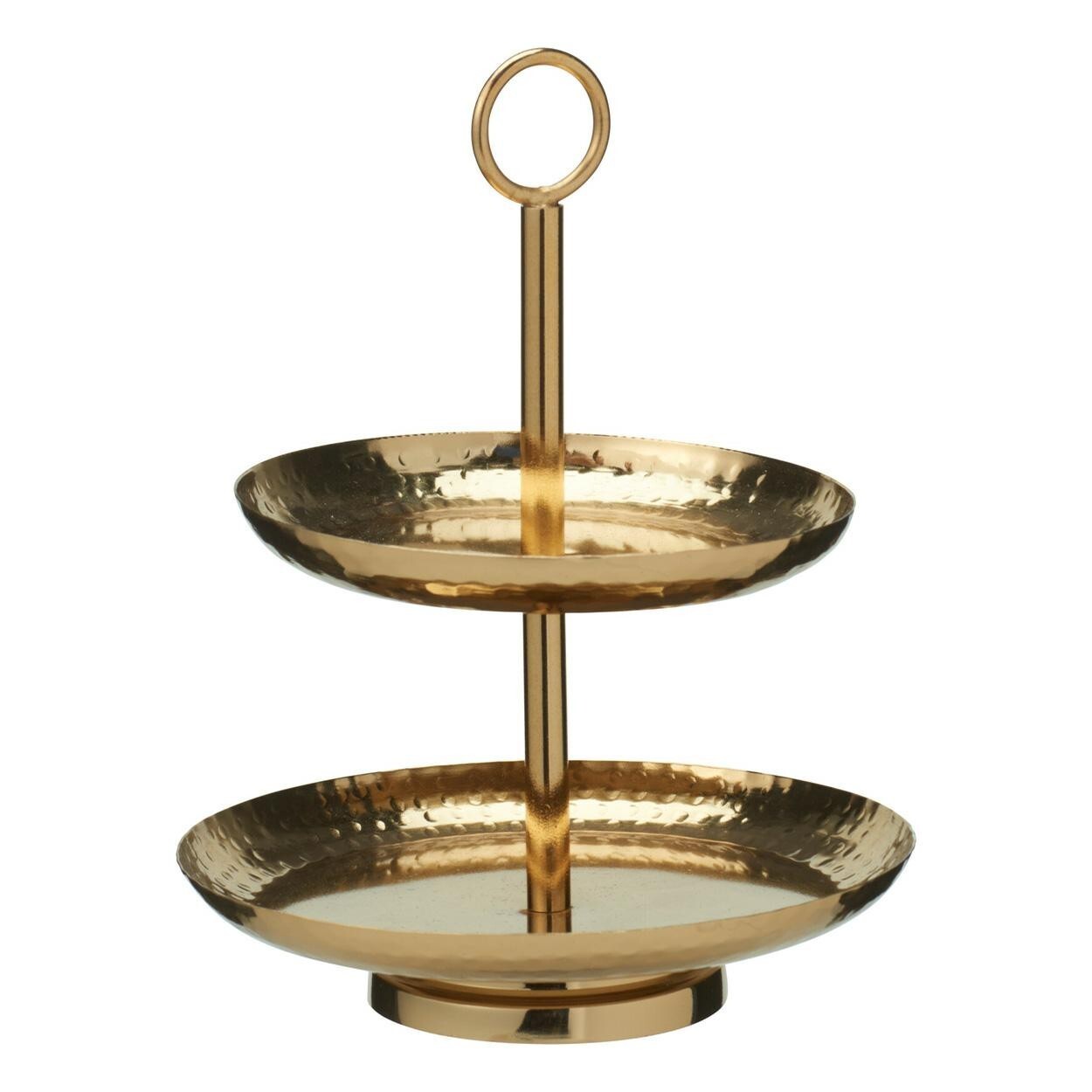 Dvoupatrový podnos GOLD 20 cm zlatý