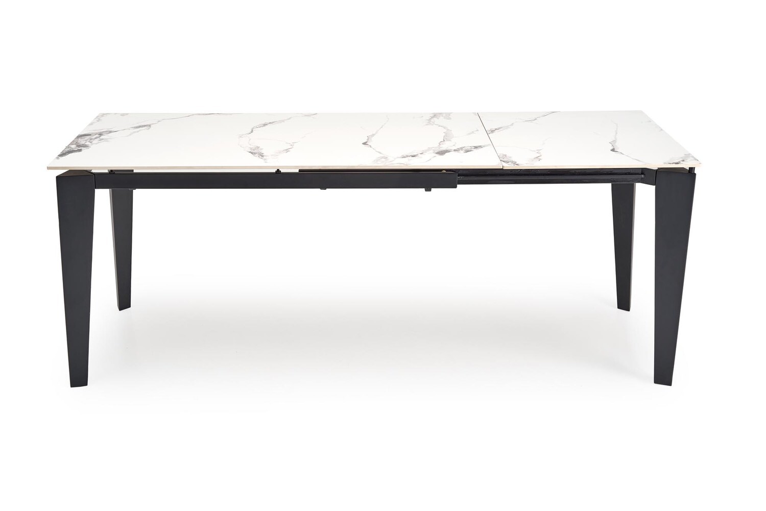 Rozkládací jídelní stůl Felix 141/201 cm bílý mramor/černý