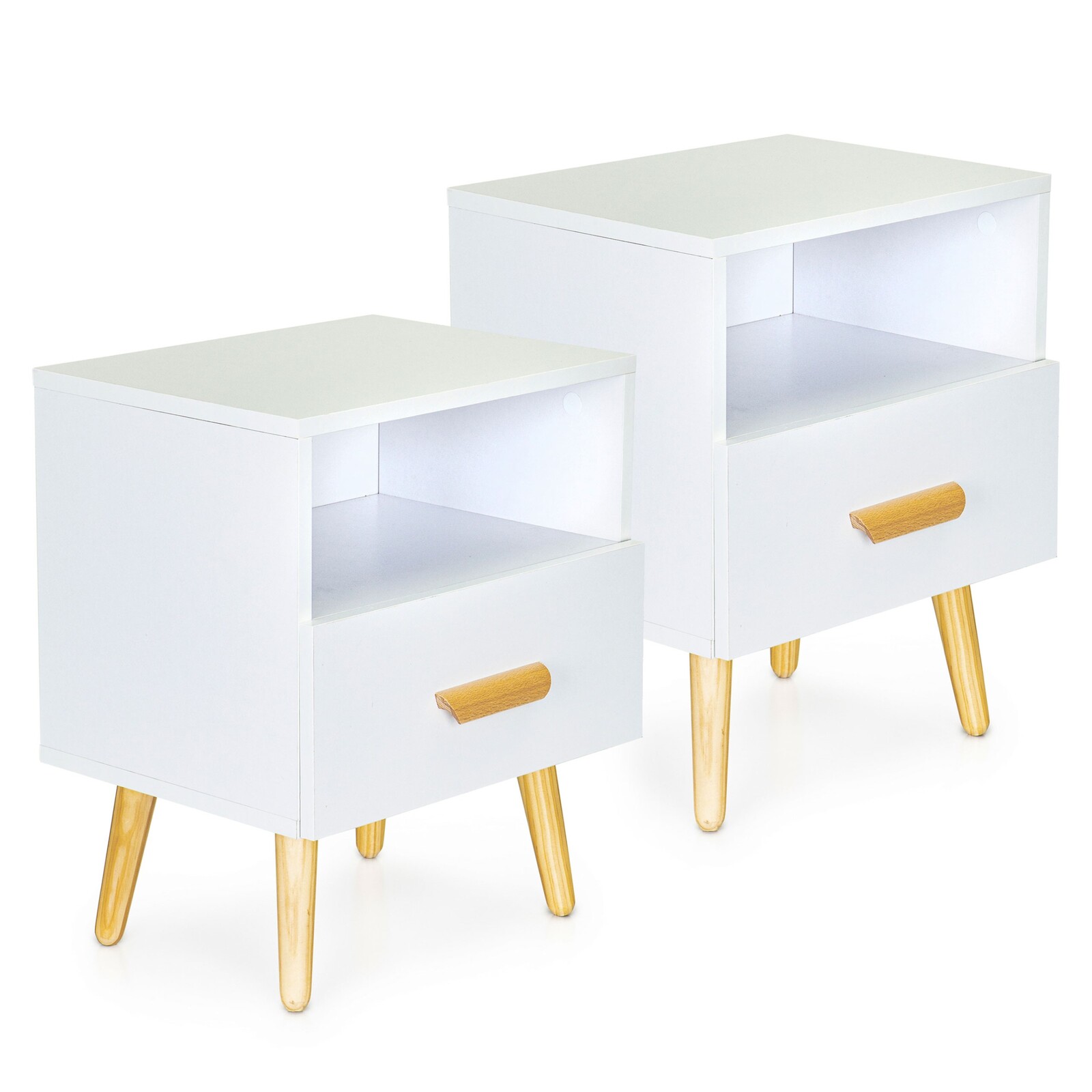 Sada 2 ks nočních stolků JULY 49 cm bílá