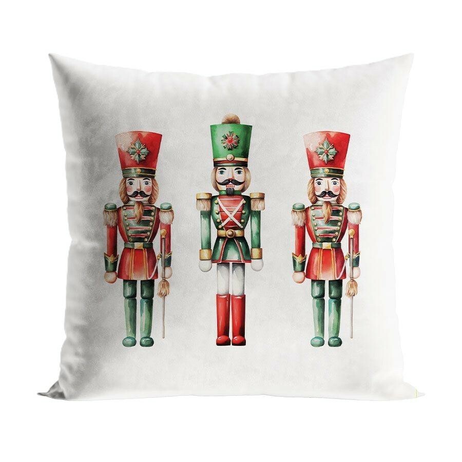 Vánoční povlak na polštář Nutcrackers 40x40 cm bílý