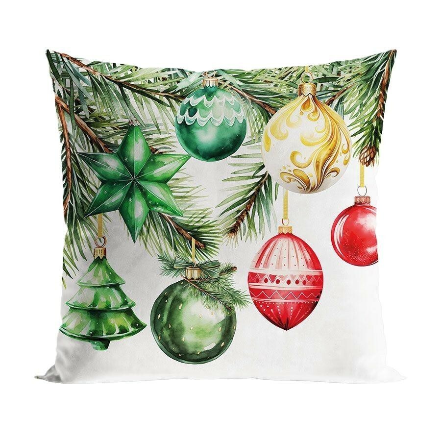 Vánoční povlak na polštář Xmas 40x40 cm bílý/vícebarevný