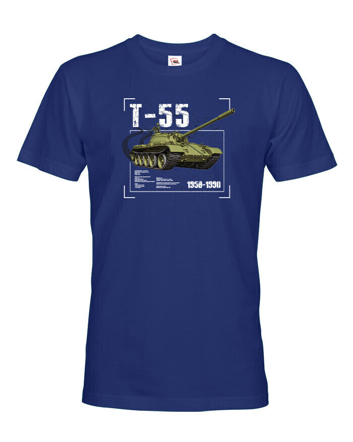 Pánske tričko s potlačou  T-55 – ideálny darček pre nadšencov vojenskej techniky