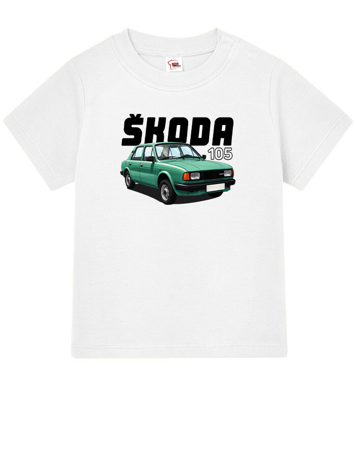 Tričko pre najmenších s potlačou Škoda 105 - skvelý darček pre malých milovníkov skodoviek