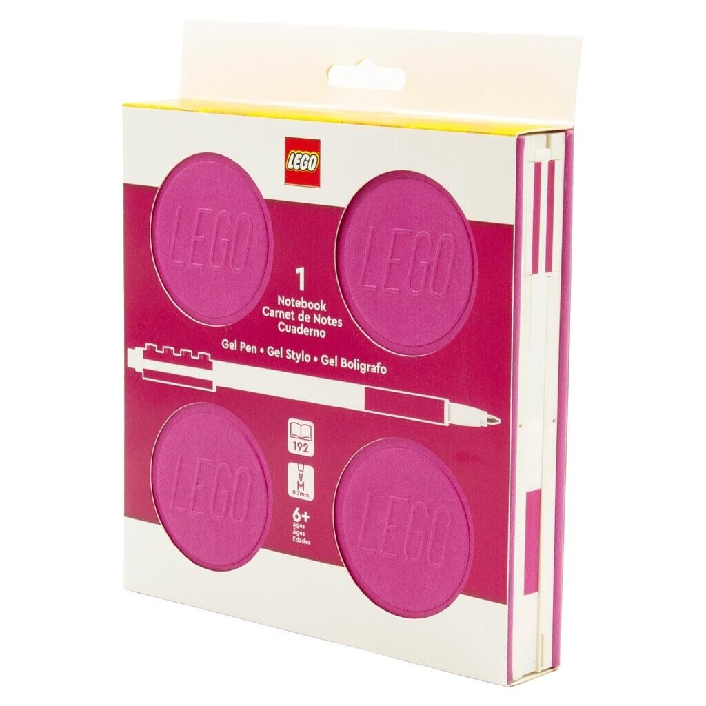 LEGO Zápisník s gélovým perom ako klipom a náhradnou náplňou - fialový