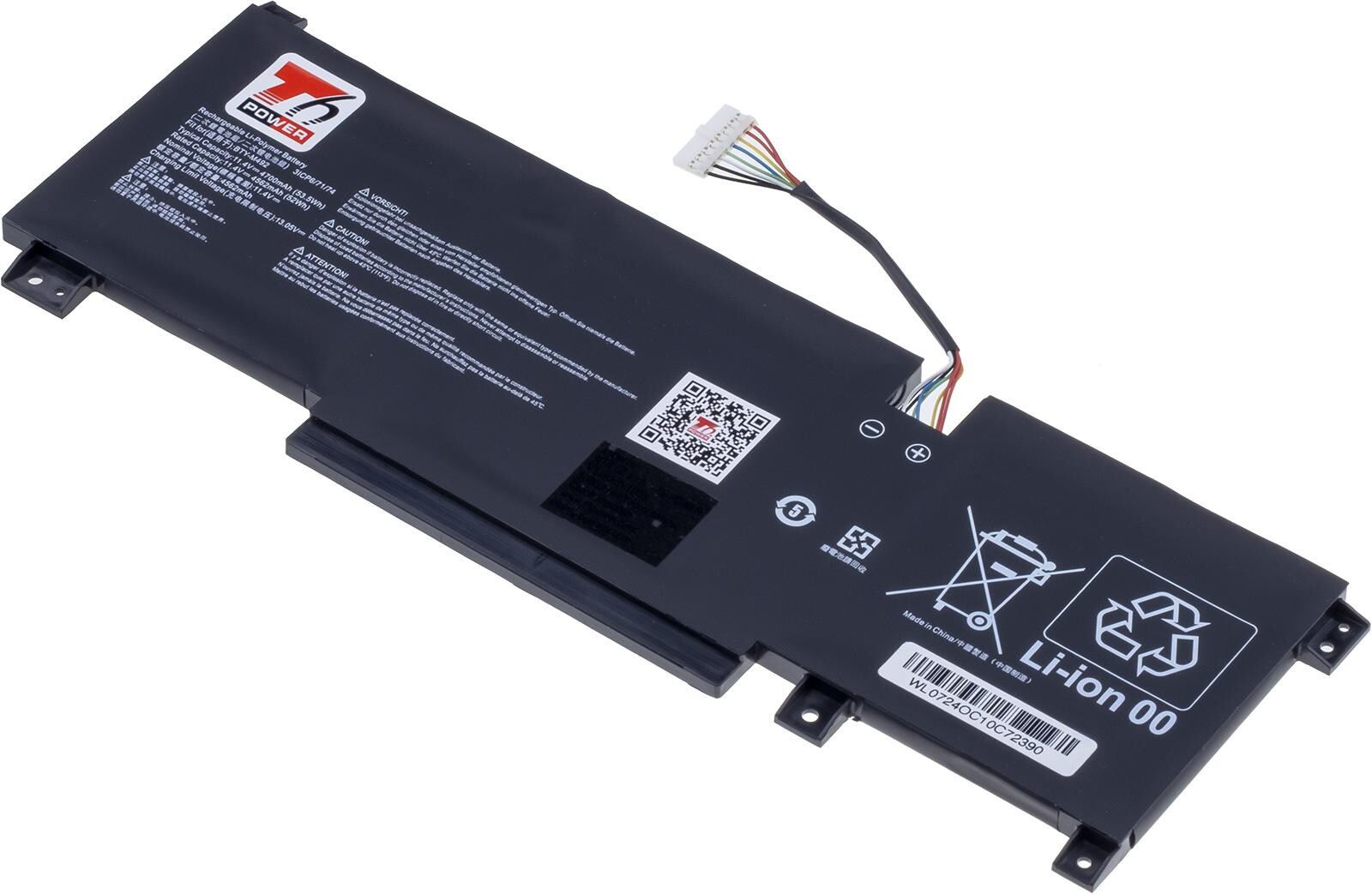 Batéria T6 Power pre MSI BTY-M492, 4700mAh, 53,5Wh, 3cell, Li-pol, white connector