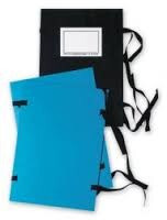 Spisová doska A4 so šnúrkami jednostr. modrá so štítkom