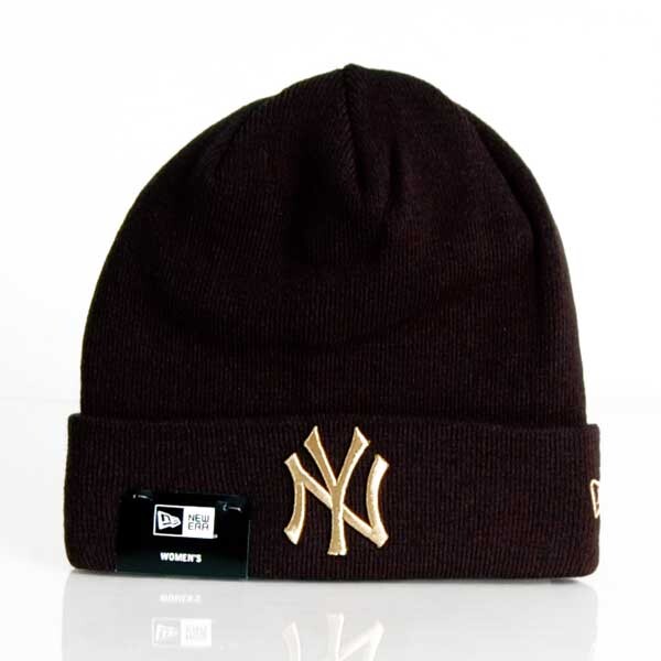 Dámská Čapica NEW ERA MLB Wmns Metallic Logo Cuff Knit NY Yankees Black - UNI