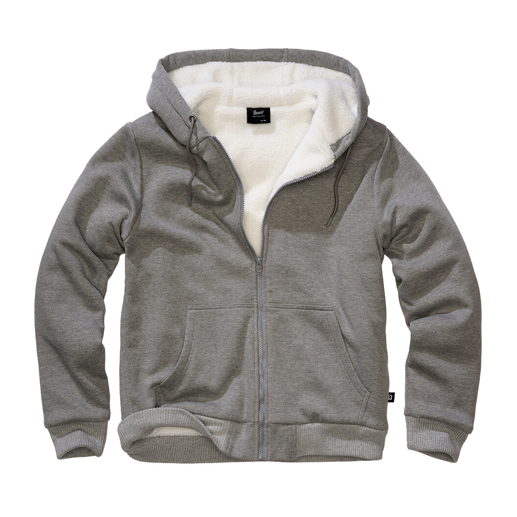 Mikina Brandit Teddylining Sweat - sivá, L