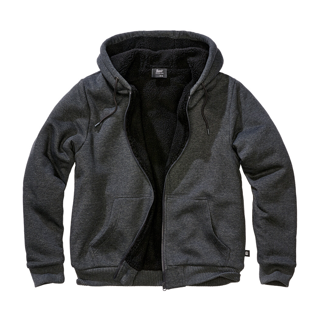 Mikina Brandit Teddylining Sweat - tmavo sivá, L