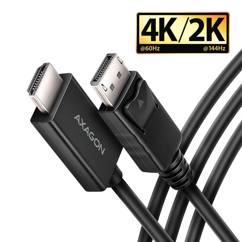 AXAGON RVD-HI20C2, DisplayPort -> HDMI 2.0b redukcia  kábel 1.8m, 4K60Hz RVD-HI20C2