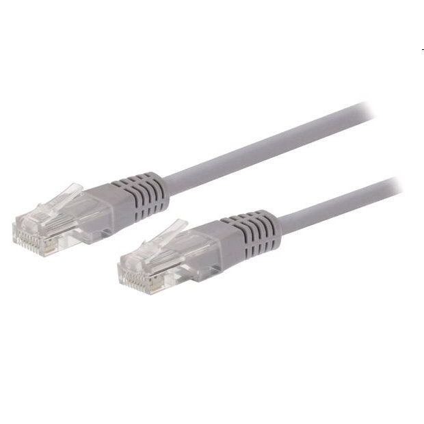 Kábel C-TECH patchcord Cat5e, UTP, šedý, 1m CB-PP5-1