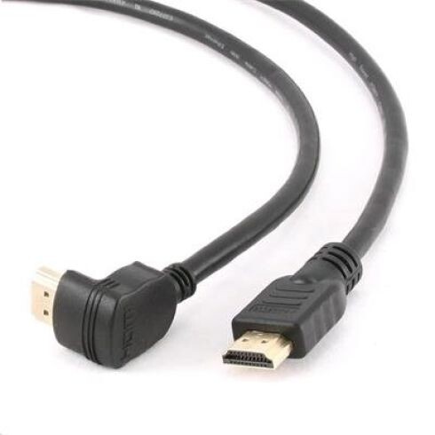 Kábel CABLEXPERT HDMI-HDMI 4,5m, 1.4, MM tienený, pozlátené kontakty, 90° lomený, čierny CC-HDMI490-15