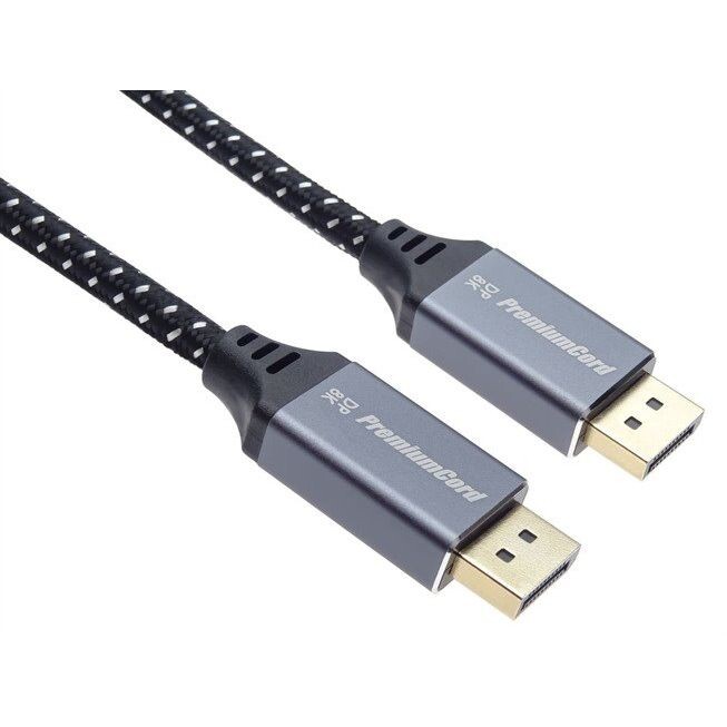 PremiumCord DisplayPort 1.4 8K prípojný kábel, kovové a pozlátené konektory, 1m kport10-01