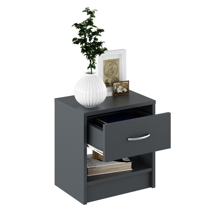 KONDELA Nea 2 New nočný stolík grafit