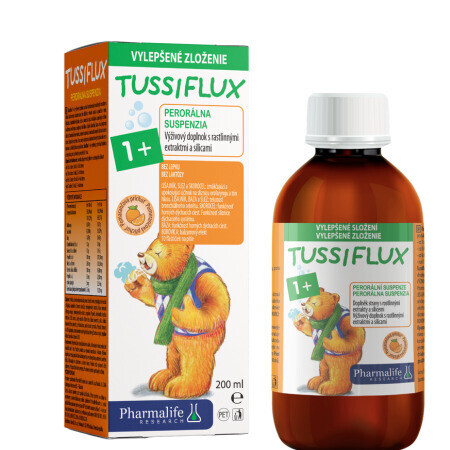 Pharmalife Tussiflux 1+ sirup pomarančová príchuť 200ml