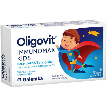 Oligovit IMMUNOMAX KIDS Beta-glukán prášok vo vreckách 10 ks