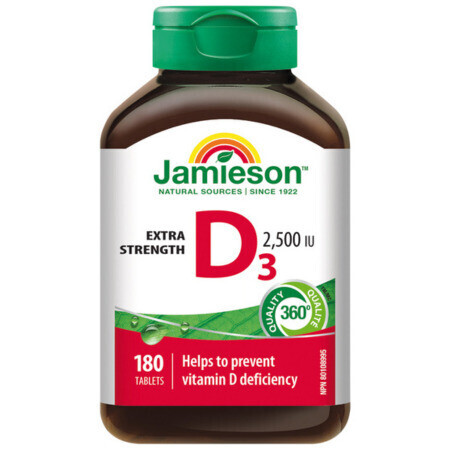JAMIESON Vitamín D3 2500 IU 180 tabliet
