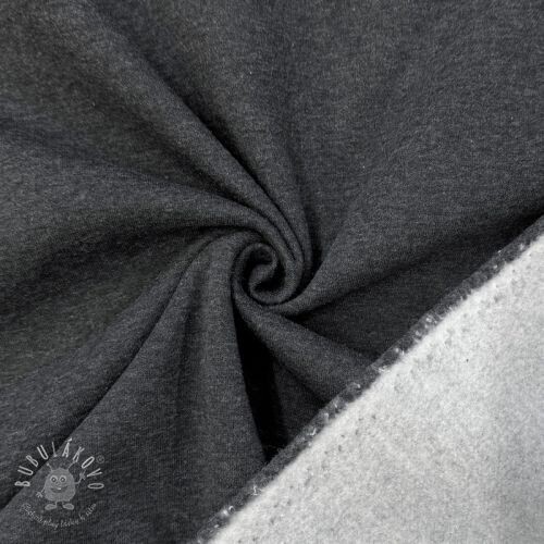 Teplákovina počesaná MELANGE dark grey