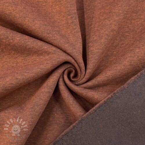 Teplákovina počesaná MELANGE brick