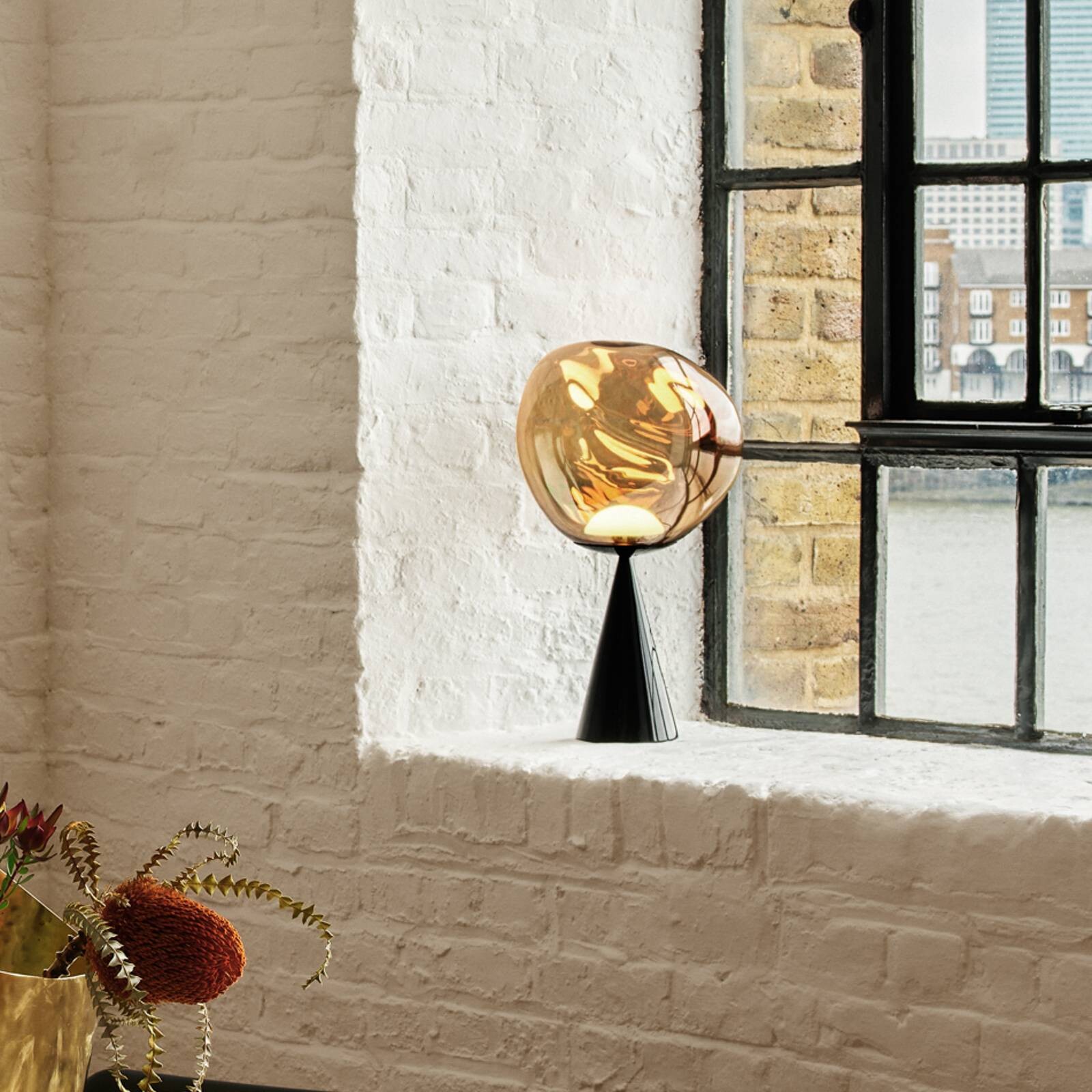 stolová LED lampa Tom Dixon Melt Cone Fat, bronzová, 47 cm