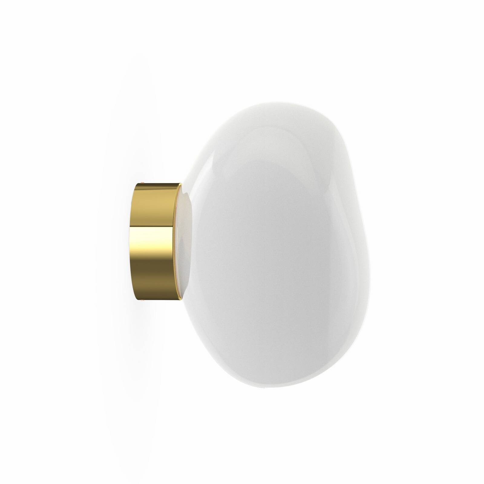 Tom Dixon LED nástenné svetlo Melt, Ø 29 cm, opálová/zlatá farba