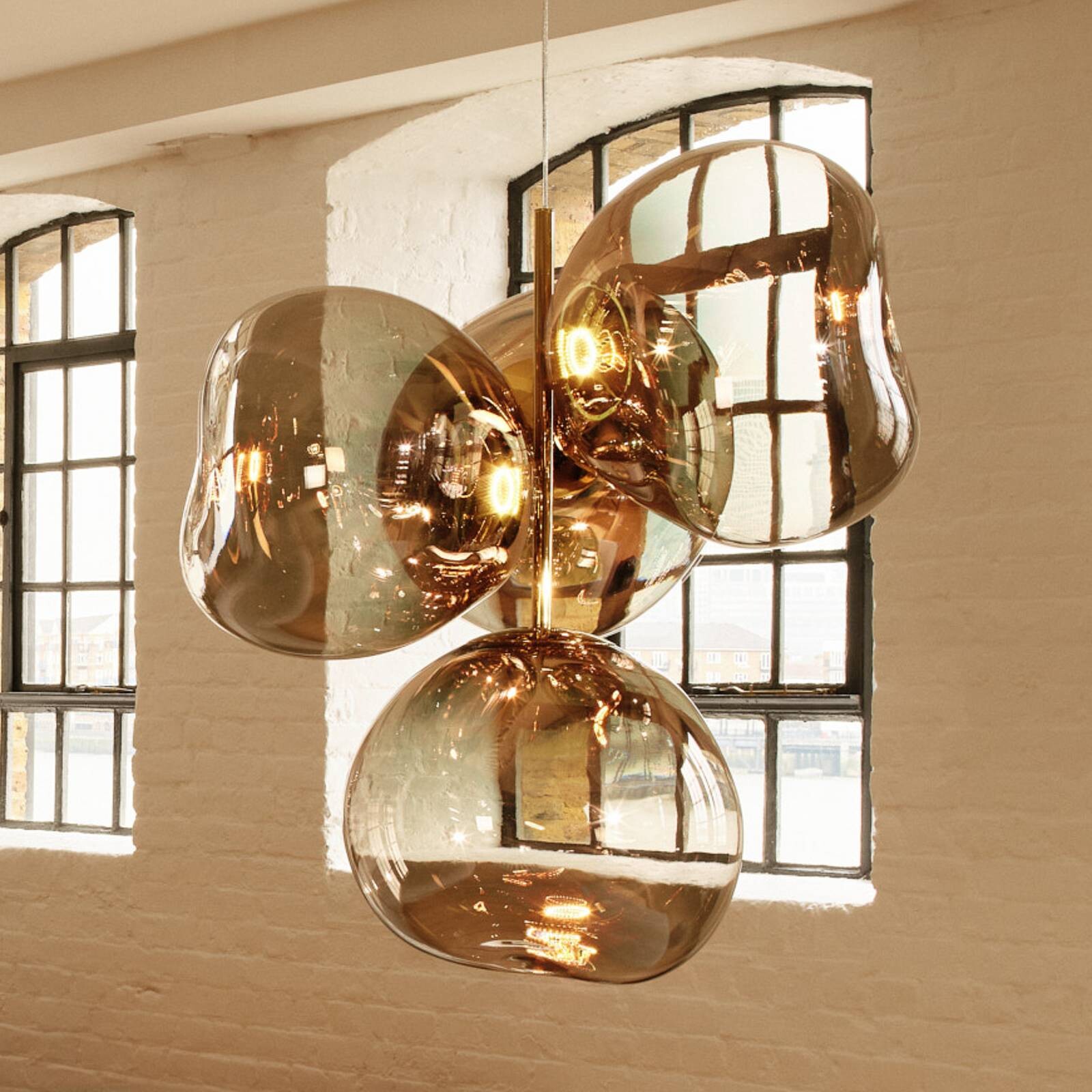 Tom Dixon LED luster Melt Chandelier, bronzová farba