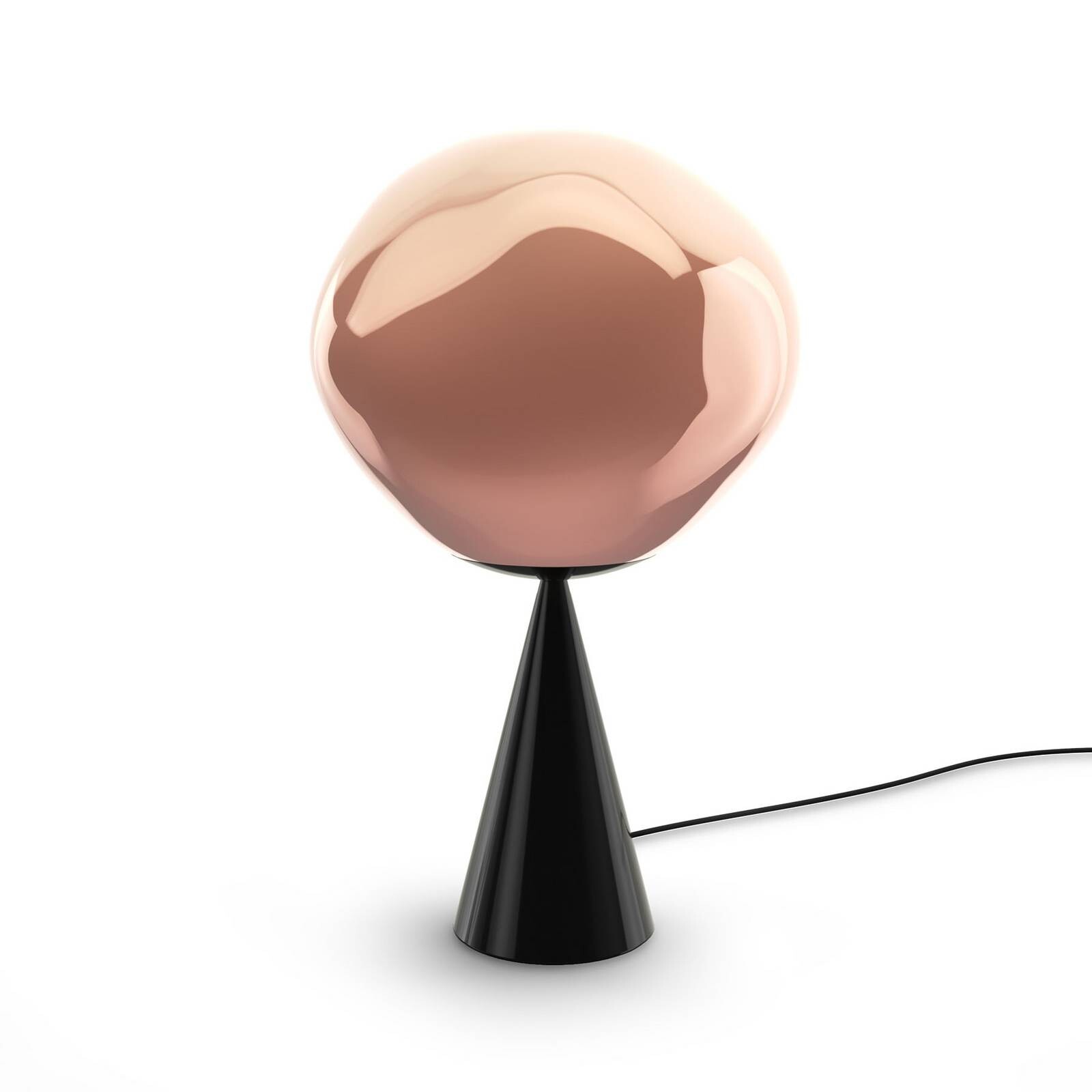 Tom Dixon stolová LED lampa Melt Cone Fat, dymová/čierna, 47 cm