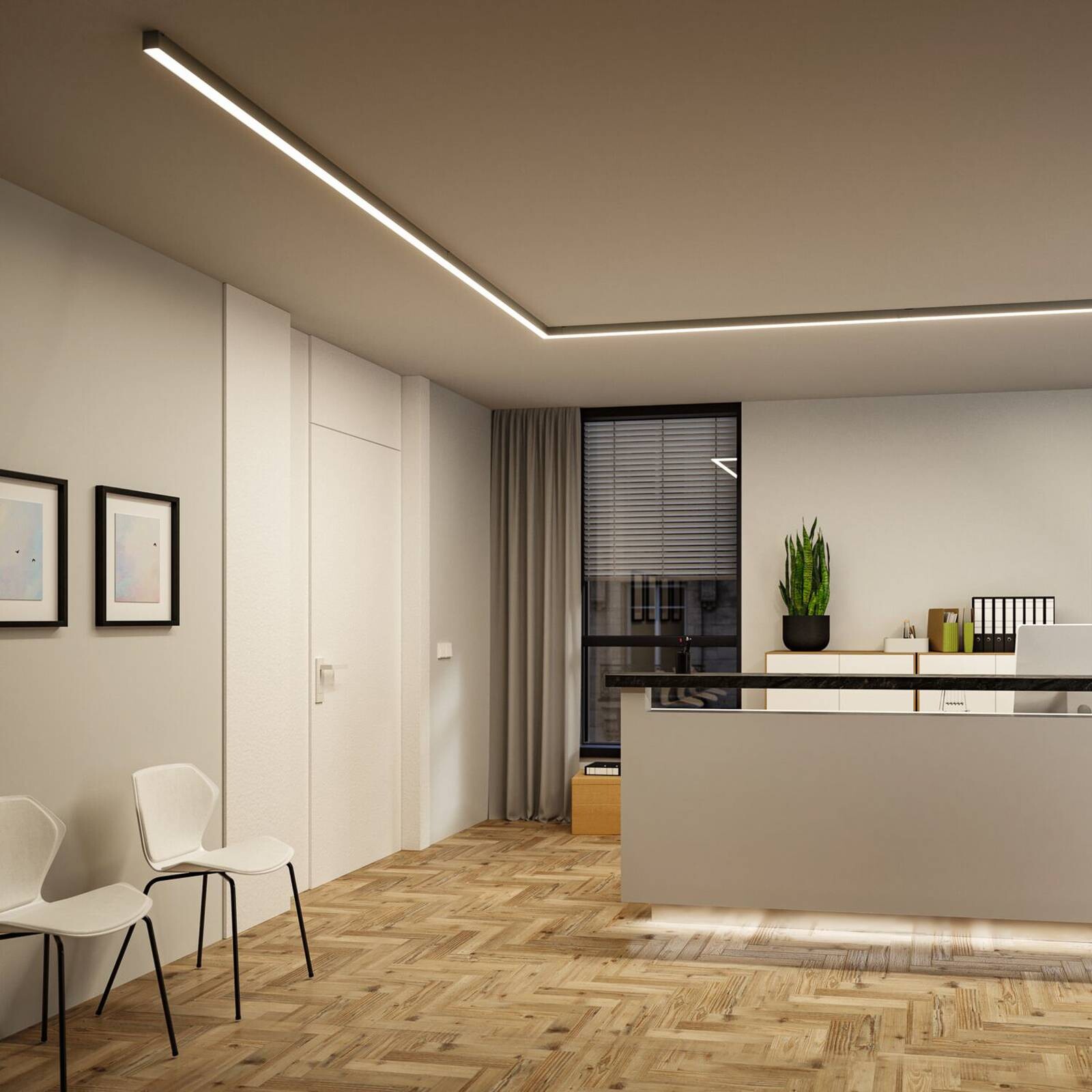 Paulmann LED svetelná lišta Linion, chróm, 150 cm, 3 000 K