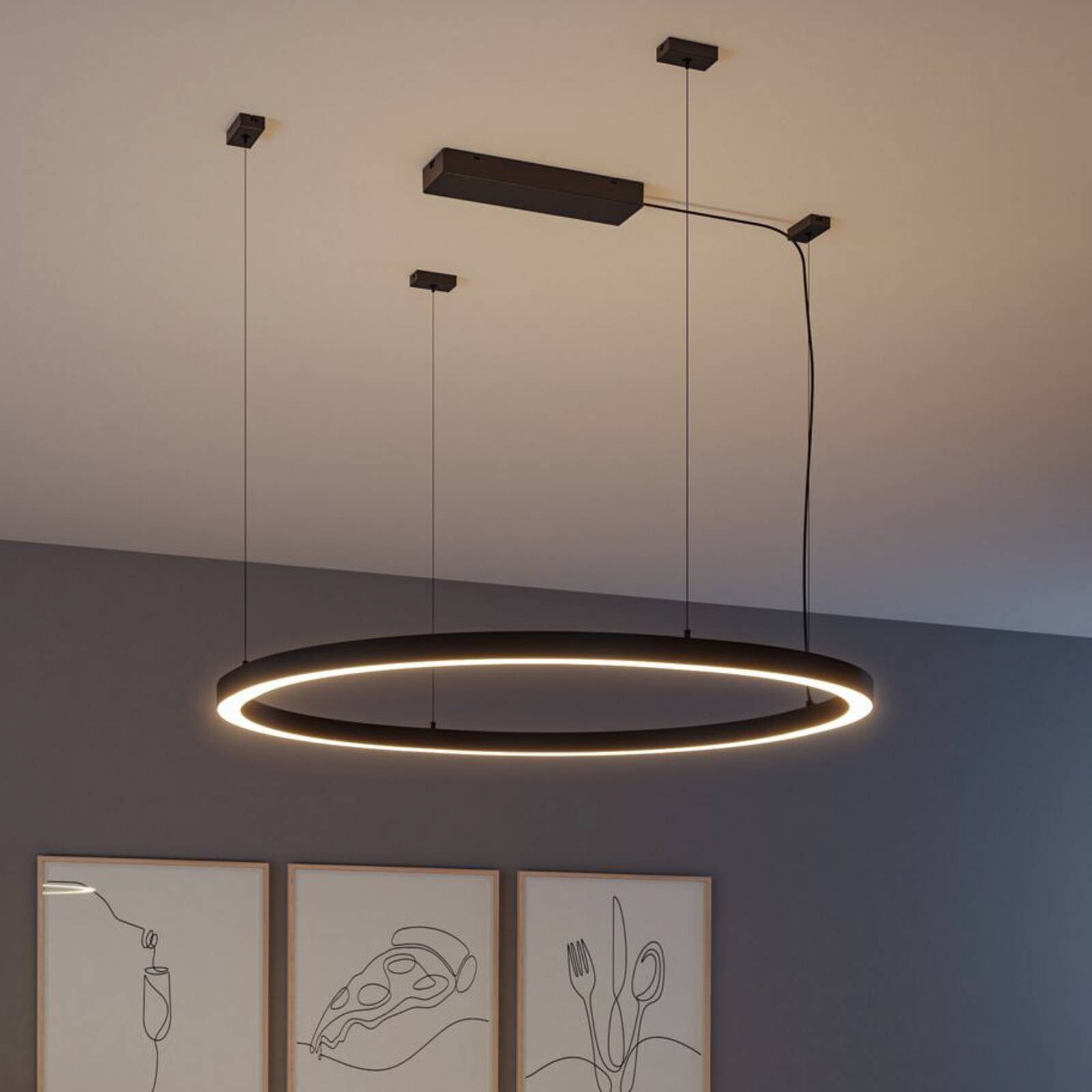 Paulmann kryt Linion, čierny, ohyb 90°, plast