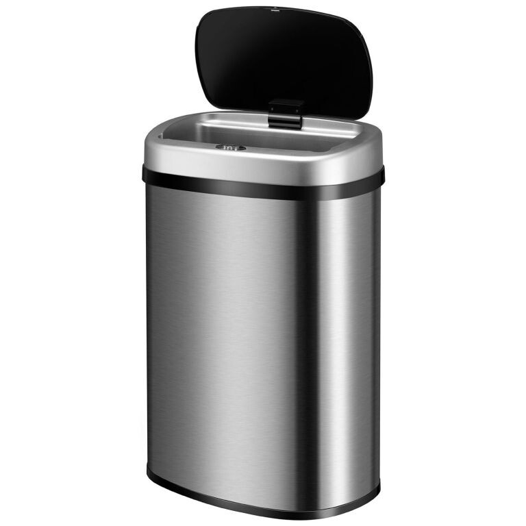Automatický bezdotykový odpadkový kôš 50 l – strieborný
