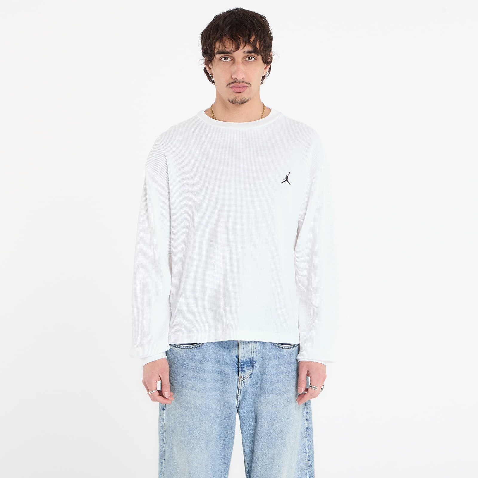 Tričko Jordan Flight Mountainside Men's Long-Sleeve Waffle Shirt White/ Black S