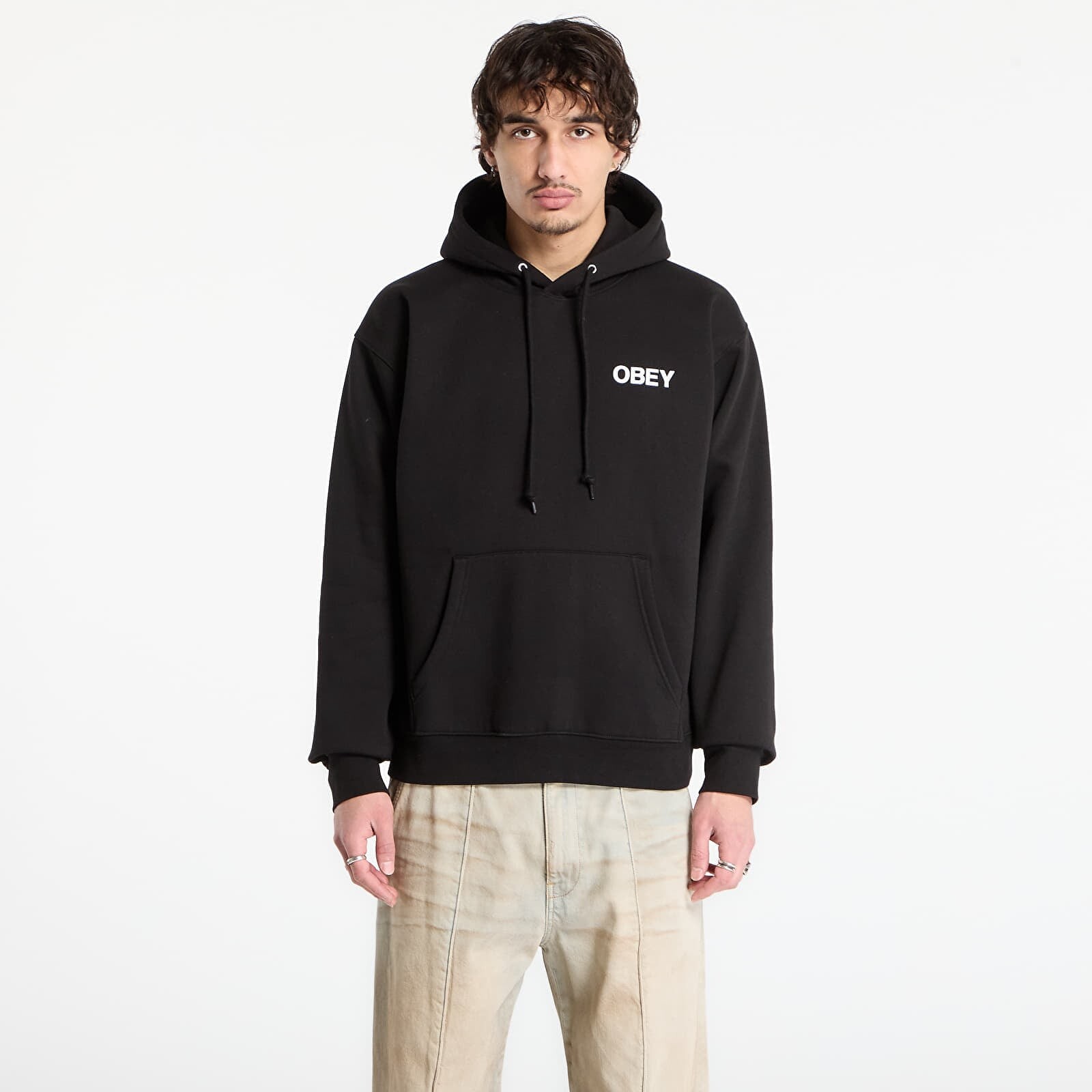Mikina OBEY Doberman Pullover Hood Black XL