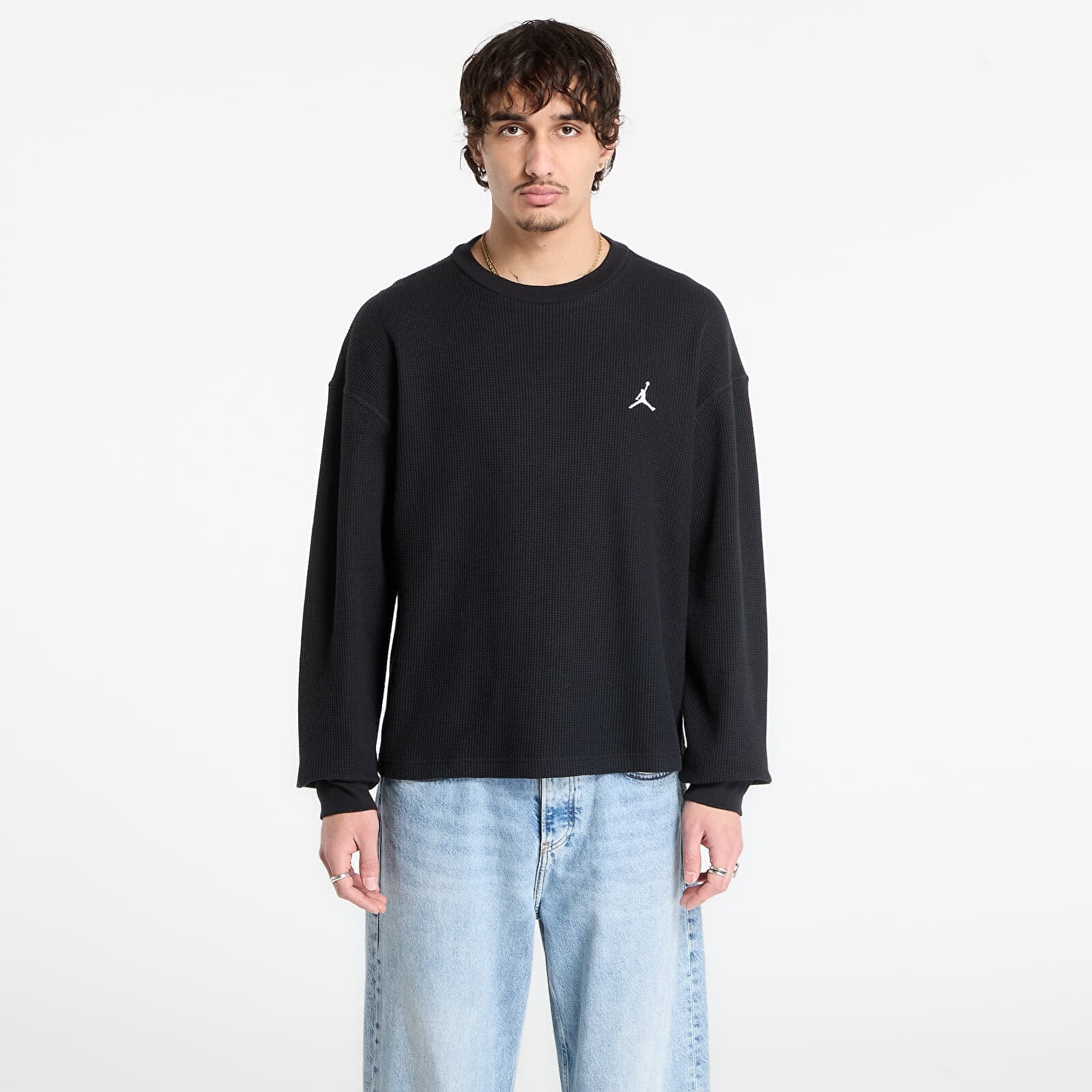 Tričko Jordan Flight Mountainside Men's Long-Sleeve Waffle Shirt Black/ White L