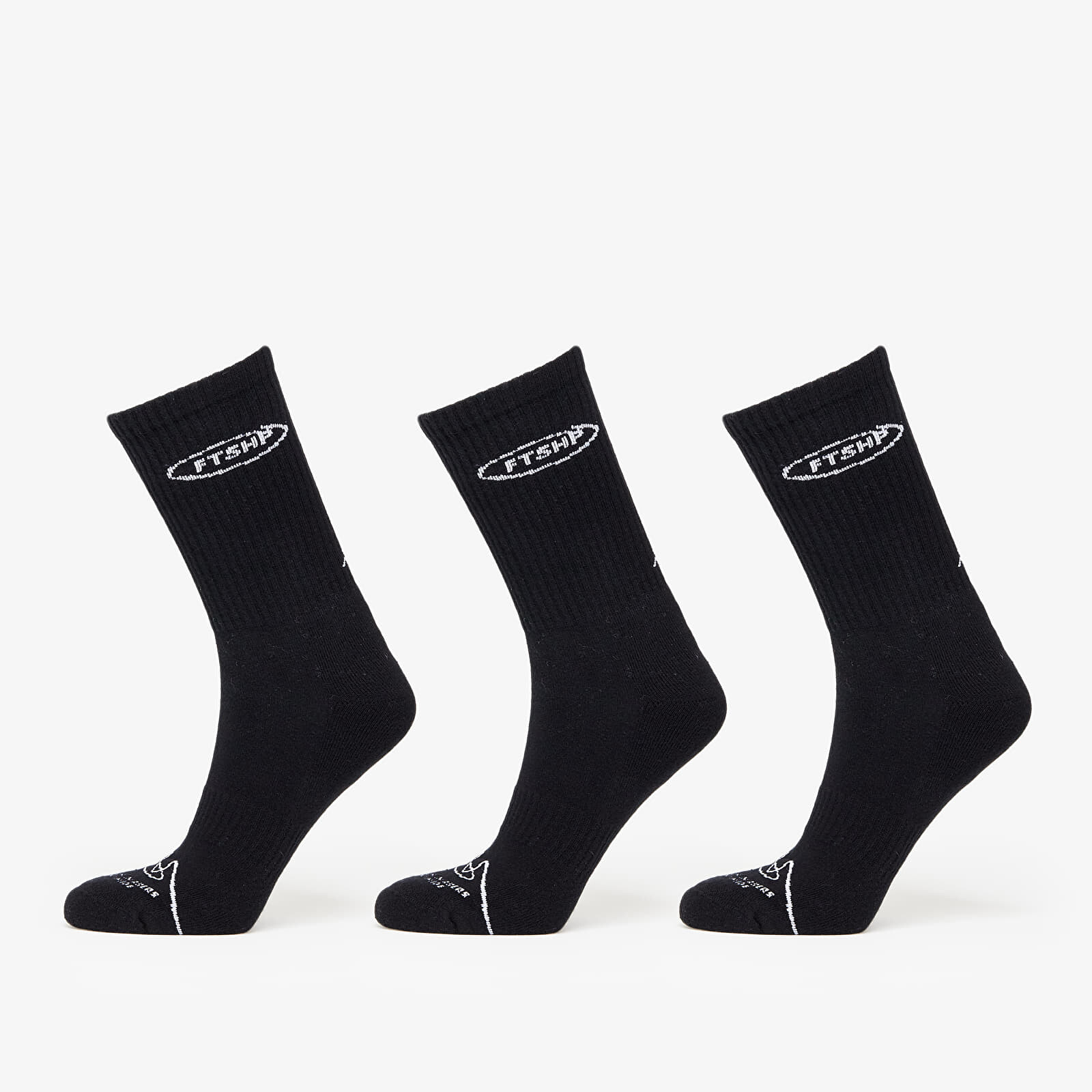 Ponožky Footshop Basic But Not Basic Socks 3-Pack Black 43-46
