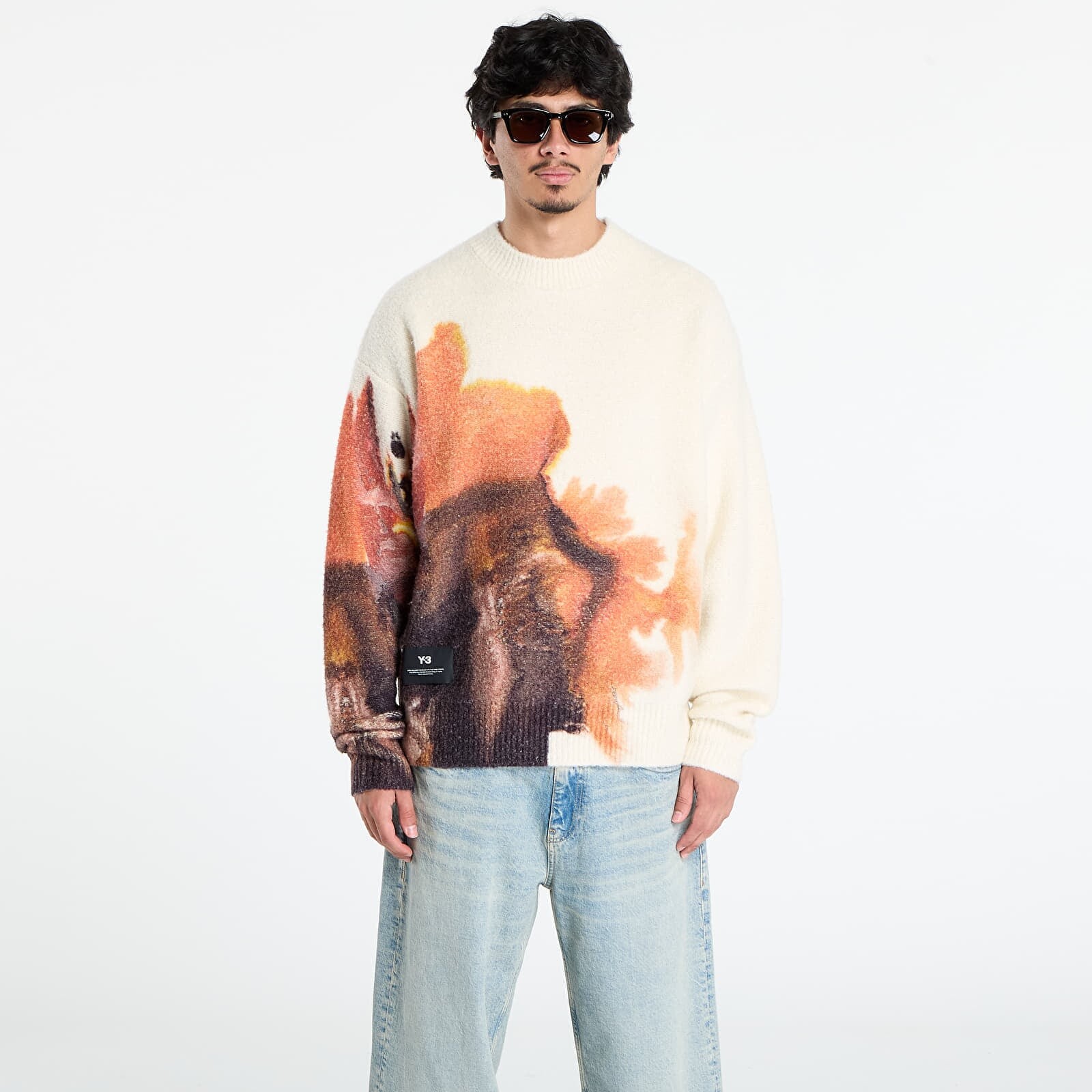 Sveter Y-3 Graphix Knit Crew UNISEX Core White S