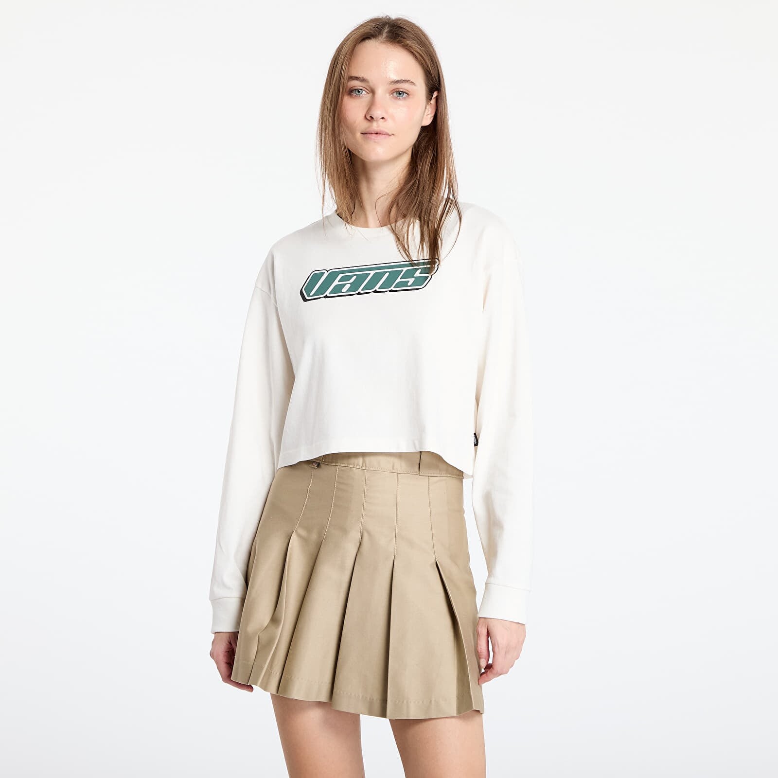 Tričko Vans Retro V Long Sleeve Relax Crop Marshmallow L