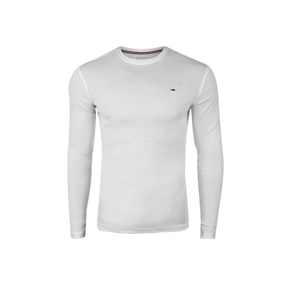 Biele tričko Tommy Hilfiger s dlhým rukávom